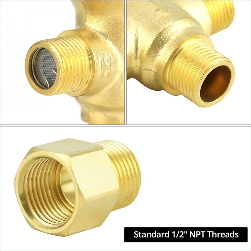 BOVZOR Thermostatic Shower Mixing Valve Replacement, Solid Brass Temperature Control