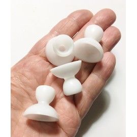 M03046 MOREZMORE 4 Pack 1/4" Jeton Half Ball Feet Paw Connectors for Jeton Ball Socket Flexible Armature 1/4" for Toy Doll Bear Long Furby Plastic Doll Skeleton Armature