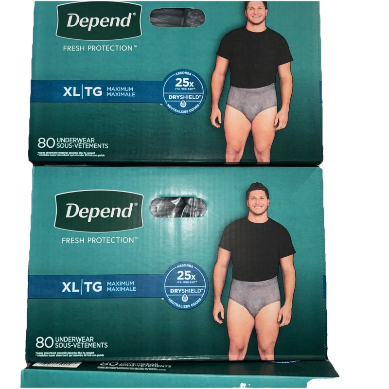 Depend Fit-Flex Men's Underwear 80 Count - Extra Large (44-54