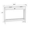 TaoHFE White Narrow Console Table with Storage Modern Wood Entryway