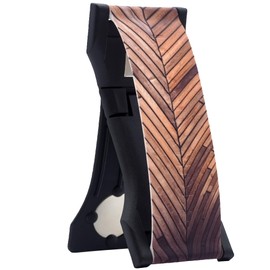 LOVEHANDLE PRO Premium Phone Grip - Silicone Phone Strap - Magnetic Phone Mount and Kickstand for Smartphone and Tablet - Oak Chevron