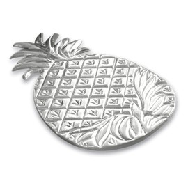 India Handicrafts Brushed Silver Tone Pineapple 9.5 x 5.5 Aluminum Trivet