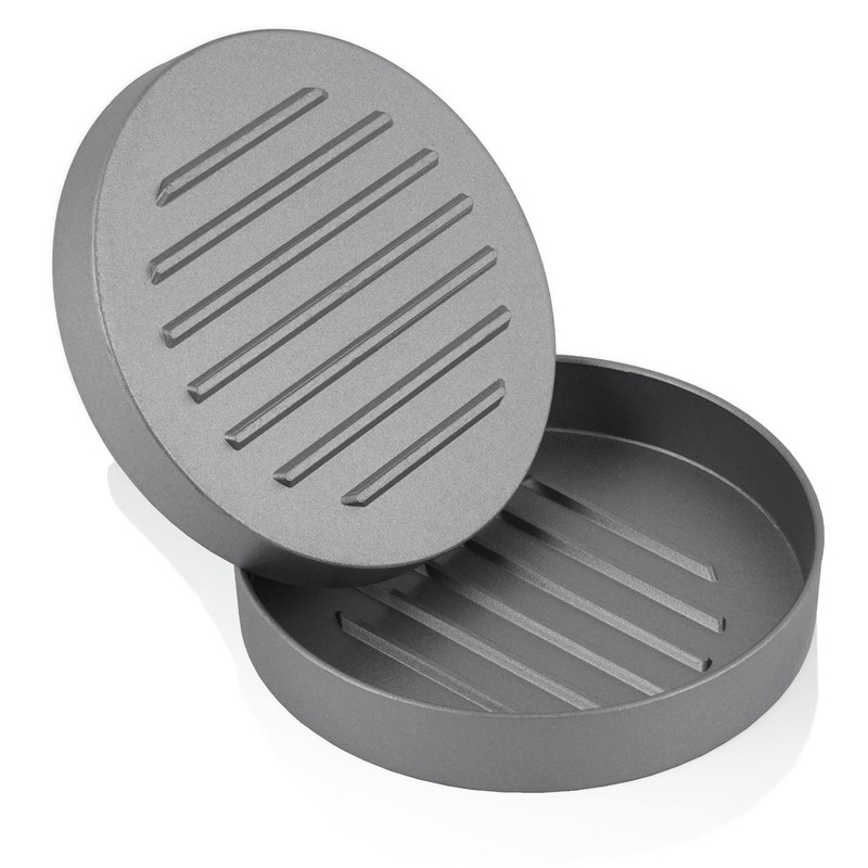 BBQ-Toro Aluminium burger press, diameter 11.8 cm, grey, meat shaper,