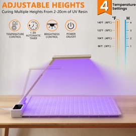 2-in-1 Resin Heating Mat& Adjustable UV Light+Leveling Instrument Silicone Foldable Heating Pad for Fast Curing Epoxy Molds,Resin Curing Machine for Silicone Molds with Smart Timer & Temp Control