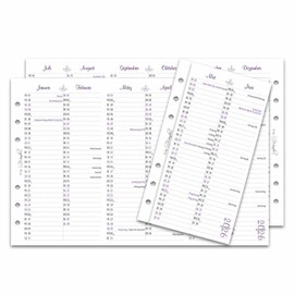 SinnWunder® 2026 Premium Calendar Inserts - Year Plan - Leporello with Half Year Per Page - Size Personal