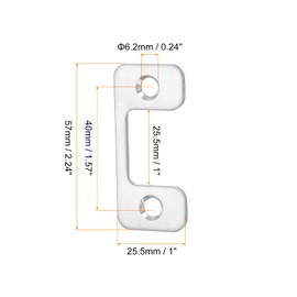 sourcing map 1 Set Door Strike Plate, 57mm x 25.5mm Stainless Steel Latch Deadbolt Replacement Lock Strike Plate for Door Frame Door Jamb Reinforcement, Silver