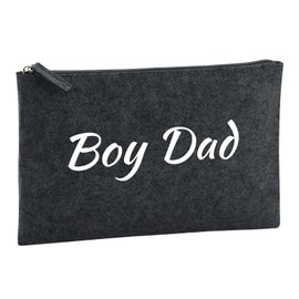 Huuraa Toiletry Bag Boy Dad Schriftzug Gift Cosmetic Bag Charcoal 1 Liter Felt Boy Dad Schriftzug Gift idea