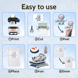 WinnerTransfer Professional Heat Transfer Paper Light Color A4 15 Sheets Cotton T-Shirt Printing Iron on Transfers for Inkjet and Laser Printer(WT-H-L-15)