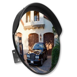 SecurityMan 18 Inch Convex Mirror for Blind Spots - Shatterproof with Adjustable 90° Fisheye View - Outdoor and Indoor Safety Mirror for Driveways, Garages, and Hallways