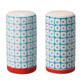 Bloomingville Carla Salt and Pepper Shakers Vintage Retro Diameter 3.5 cm Height 7 cm Blue Ceramic