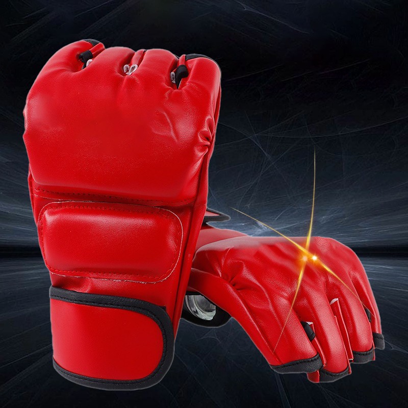 Adult Boxing Gloves Half Finger Open Palm Gloves for Kickboxing
