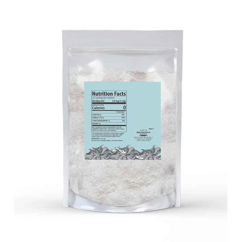 Unpretentious Fine Sea Salt (1.5 lb), Pure Evaporated Mediterranean Sea