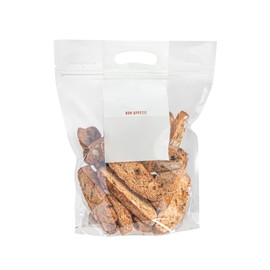 Restaurantware Bag Tek 8.2 x 3.4 x 10.6 Inch Plastic Storage Bags With Handles 100 Gusseted Zip Bags - See-Through Heavy-Duty Clear Plastic Zip Handle Bags Reclosable