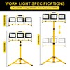 3x70W LED Work Light, Adjustable Tripod Portable Construction Flood Light