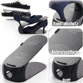 20 x Shoe Stacker Shoe Organiser Shoes Space Saving Storage Shelf Non-Slip Shoe Holder (20 x Shoe Stackers)