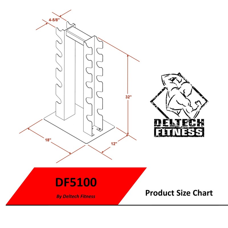 DF5100 6 Pair Vertical Dumbbell Rack by Deltech Fitness