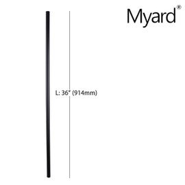 36 Inches Myard Classic Hollow Round Iron Deck Balusters for Deck Railing Porch (50-Pack, Matte Black)