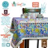 Tree of Life Tablecloth for Square Tables, Cotton Floral Kitchen