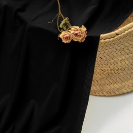 Horbaunal 4-Way Stretch Mesh Fabric by The Yard, Black 1 Yard Nylon Power Mesh Sheer Fabric for Dancewear Activewear Sportwear Sewing, 88% Nylon & 12% Spandex, 60" Wide