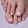 Soft Gel Press on Toenails Short Design Milky White Fake
