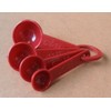 4-piece Plastic Measuring Spoon Set - Red