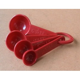 4-piece Plastic Measuring Spoon Set - Red