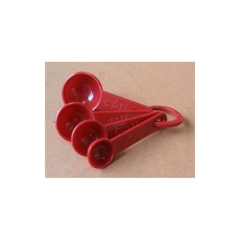 4-piece Plastic Measuring Spoon Set - Red