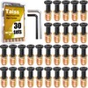 Taiss 30 Sets M6x25 Furniture Screw M6x15 Threaded Inserts for