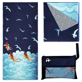 Elite Trend - Toalla de playa de microfibra extragrande de 78 x 35 pulgadas, sin arena, de secado rápido, para viajes, natación, piscina, yoga, senderismo, camping, toalla de microfibra ligera de