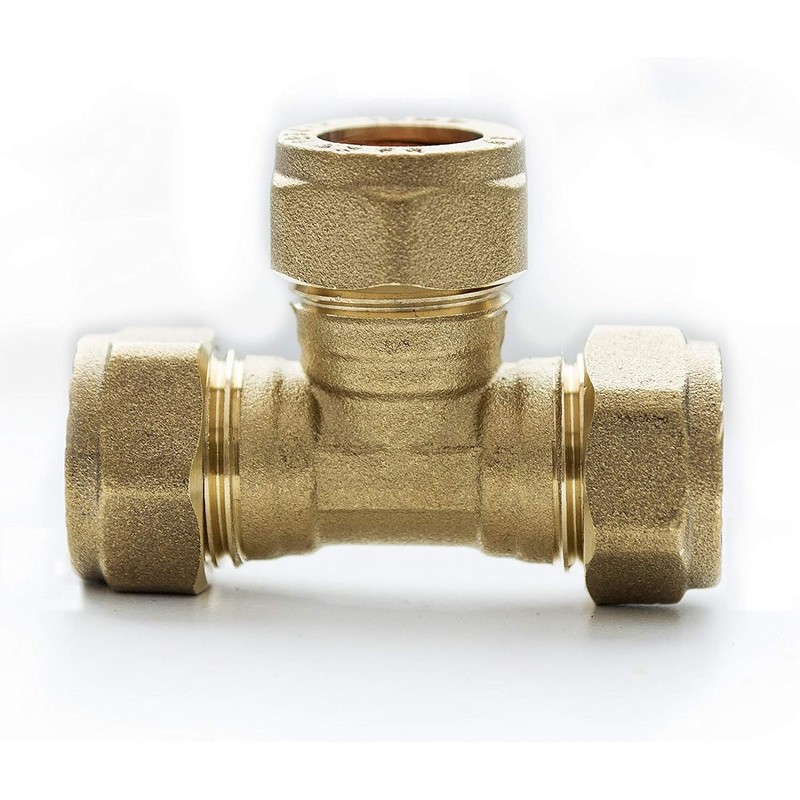 TC Compression Brass Equal Tee 15mm for Copper Pipe Connector
