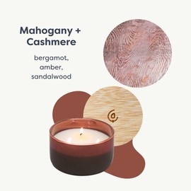 Calyan Wax Co. 3 Wick Candle, Resilience Series, Mahogany + Cashmere Scented Candle, 30+ Hour Burn Time, 3 Wick Soy Candles, Non Toxic & Vegan Soy Wax, Glass Scented Candles, 12oz