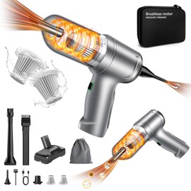 ILADYS Car Vacuum Cleaner Portable Cordless, 15000PA Handheld Vacuum with High Power Brushless Motor, USB C Fast Charging, 4 in 1 Rechargeable Mini Air Blower Inflator Pump Vacuum for Car,Home,Office