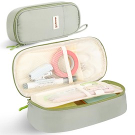 Zzrywuty Large Pencil case, Big Capacity Pencil Pouch Office College School Stationery Pen Bag for Teen Girl Boy Men Women, Green