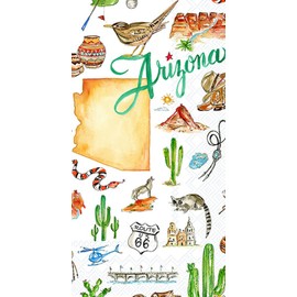 IHR Ideal Home Range Dinner Napkins Rosanne Beck State Collection Disposable 3-Ply Paper Hand Towels, 8.5" x 4.5", Arizona, 16-Count