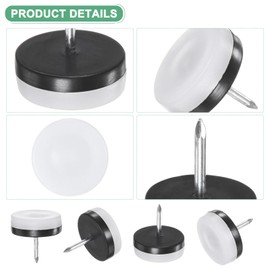 M METERXITY 40-Pack Furniture Sliders, 1.1" Nail-on Chair Leg Protectors for Hardwood Floors/Table/Chair/Wooden Floors, Furniture Glides [White]