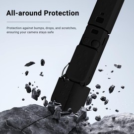 FOUNIST Protective Case Cover for DJI Osmo Pocket 3, Pocket3 Silicone Sleeve Protective Cover Compatible with DJI OSMO Pocket 3 Accessories, Fashion OSMO Pocket 3 case (Black)