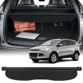 SCITOO Cargo Cover 2017-2018 Fit for Ford Escape 1.5L 2013 2014 2015 2016 Fit for Ford Escape 1.6L Upgraded Retractable Rear Trunk Cover with Aluminum PVC&Plastic