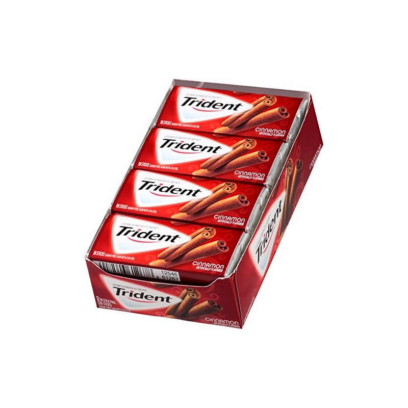Trident Sugar-Free Gum, Cinnamon, 15 Count, Pack of 1