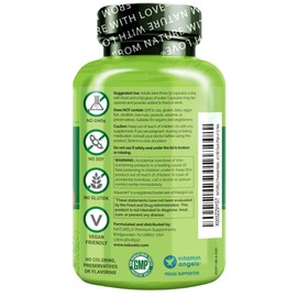 NATURELO NATURELO Postnatal Multivitamin - Supplement for Breastfeeding Women - Plant-Based Vitamin D, Folate, Gentle Iron - for Nursing Mother, Baby - Post Natal Lactation Support 180 Capsules