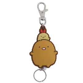 SK Japan Sumikko Gurashi Rubber Reel Key Chain Tonkatsu