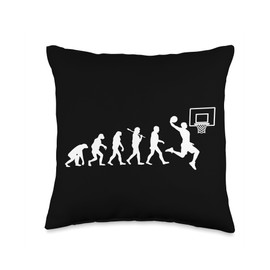 Basketball Evolution, Evolution of man to basketball Throw Pillow