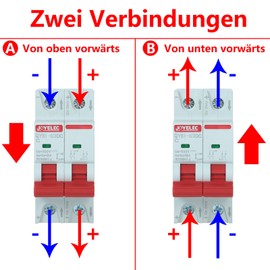JOYELEC Pack of 2 63 A Solar Photovoltaic Systems Miniature Circuit Breaker, 2 Pole, DC500 V for Solar Panels, PV System, Circuit Breaker