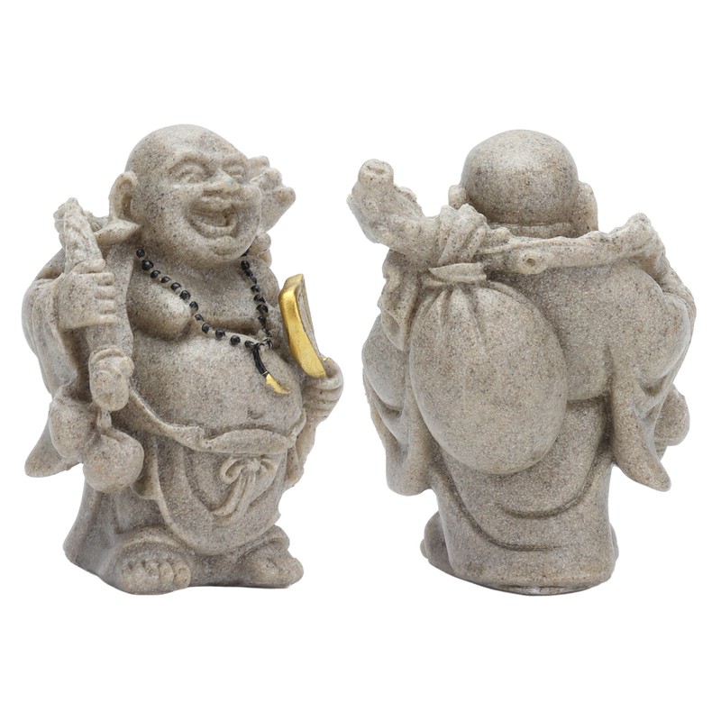 Buddha Statue Resin Mini 8cm Maitreya Laughing Buddha Figurine for