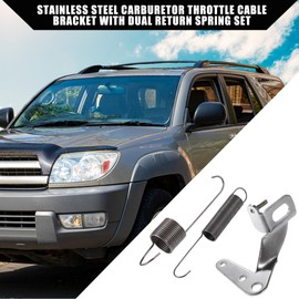 Hihaha Universal Throttle Return Spring Car Carburetor Throttle Cable Bracket with Dual Return Springs Inner Durable Alloy Silver Tone 1 Set