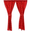 College Covers Arkansas Razorbacks 63" Curtain Panels Set with Tiebacks, 42" x 63", Team Colors