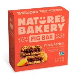 Nature's Bakery Whole Wheat Fig Bars, Peach Apricot, Real Fruit, Vegan 1-6ct Box