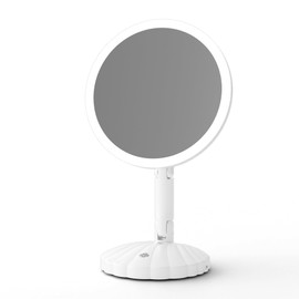 MIVCIOK Foldable 15X Magnifying Mirror with Lights,Portable Vanity Mirror,3 Colors Light Modes, Desk or Travel Use,Stepless Adjustable Lighted Makeup Mirror