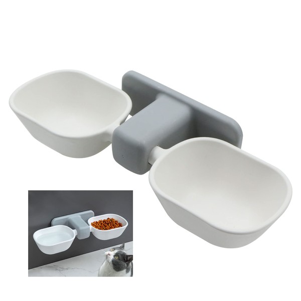 Futternapf Katze Katzennäpfe für Katzen Katzenschalen katzenschüssel, Doppelnapf für Katzen