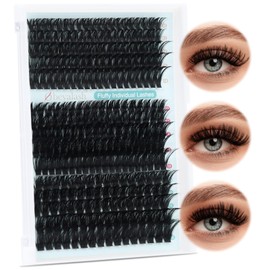 Fluffy Eyelash Extensions, 60D + 80D + 100D, Artificial Eyelashes, Lash Clusters, 280 Pieces, D Curl Cluster Lashes, 10-18 mm, Individual Lashes Obeyalash