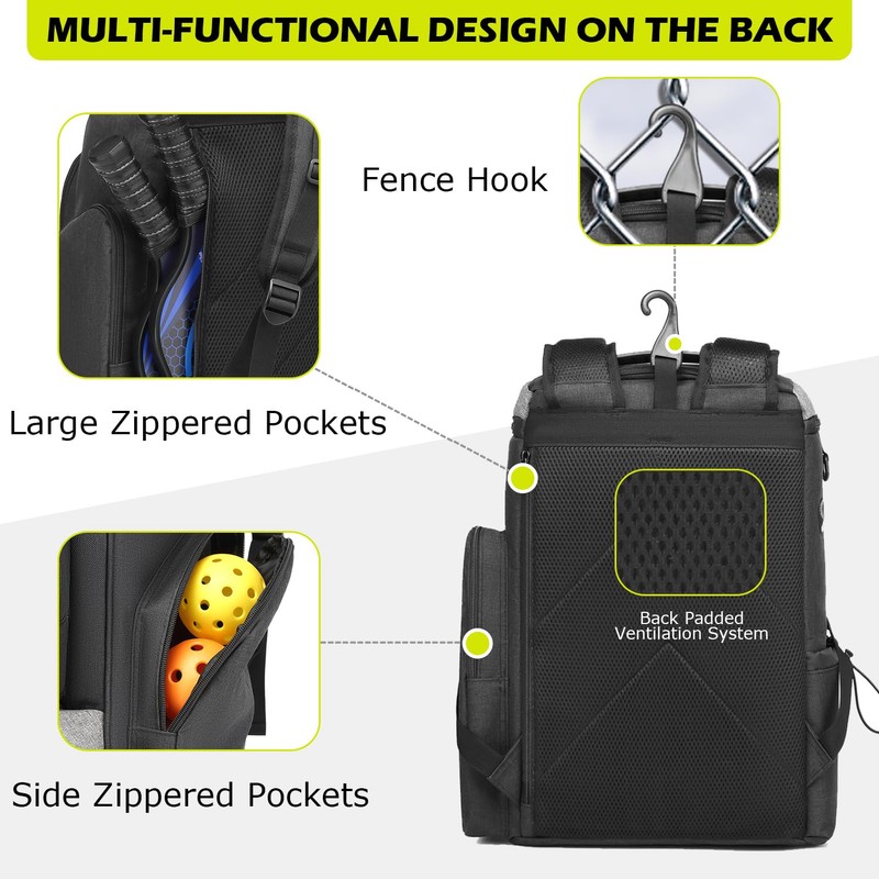 HAMBOLY Pickleball Bag for Men & Women, Large Pickleball Backpack
